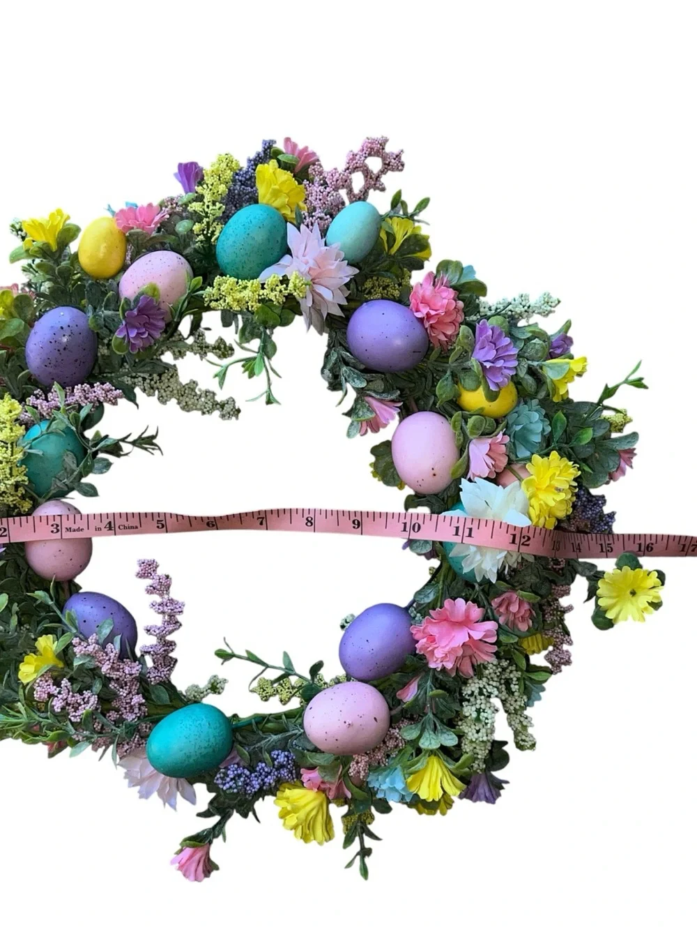 Pastel Easter Egg Floral Wreath - Multicolor